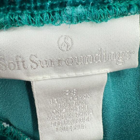Soft Surroundings Emerald Green Velvet Pants Pull-On size Small Petite - Picture 4 of 4